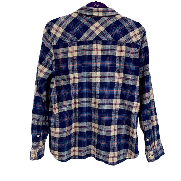 J. Crew Shrunken Boy Flannel Plaid Shirt‎ Women's Size 10 - Picture 4 of 6